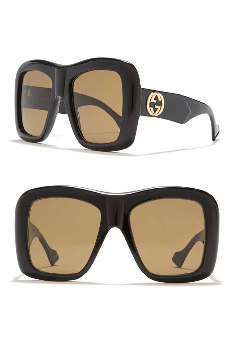 gucci 54mm rectangular sunglasses|gucci oversized square acetate sunglasses.